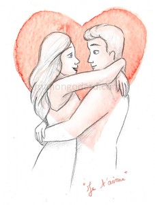 "Je t'aime" (illustration de St Valentin)