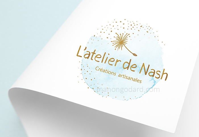 Logo de "L'atelier de Nash", créatrice de bijoux, bougies, lampes, objets décoratifs en matériaux naturels
