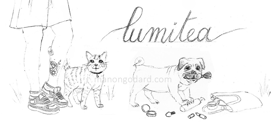 Croquis pour l'illustration personnalisée de la bannière d'un blog