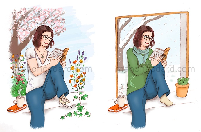 Illustrations pour le blog de Chibi, lecture, beauté & lifestyle