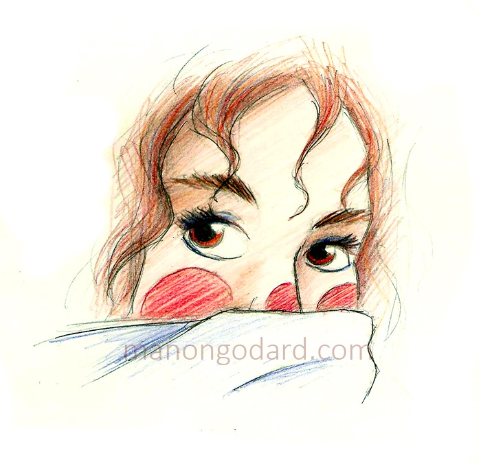 Croquis femme echarpe