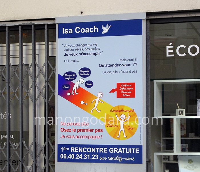 Panneau/affiche pour Isabelle Russo, coach de vie, par Manon Godard