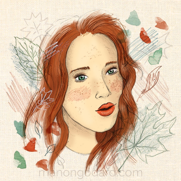 "Sienna", illustration d'automne par Manon Godard
