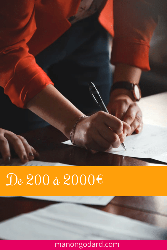 De 200 à 2000€